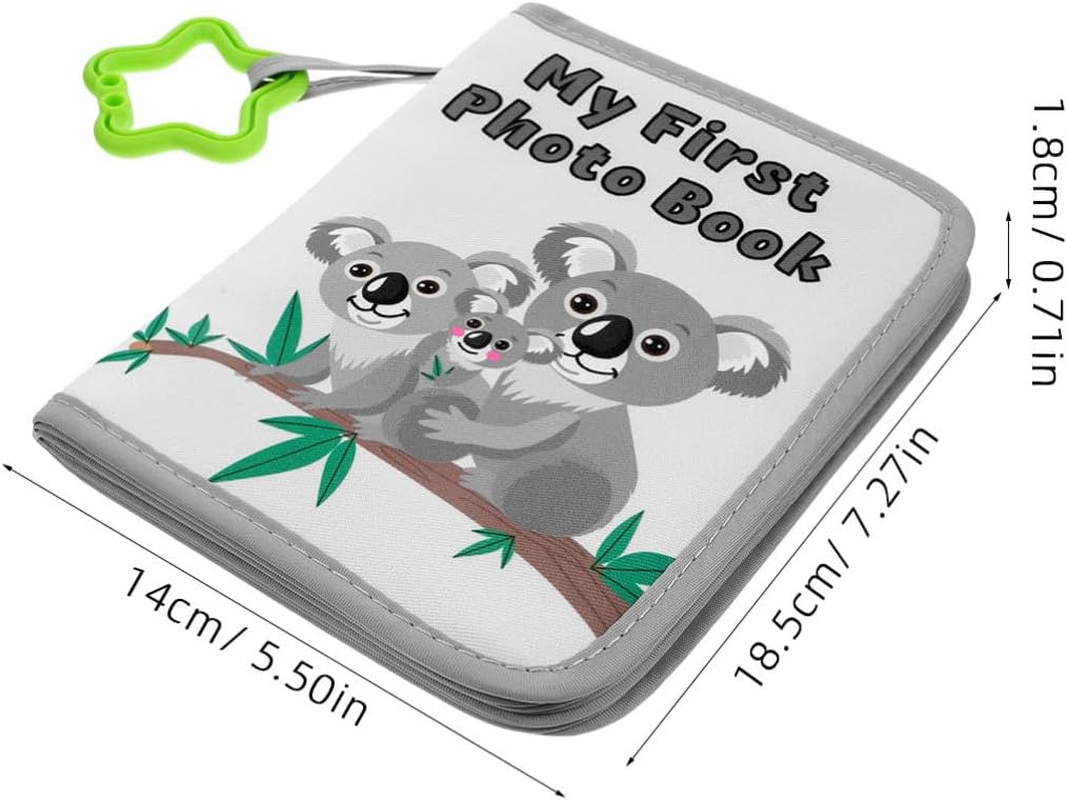 Vaguelly Album Memory Picture Book for First Photo Album Kiddy Photo Cloth Soft Scrapbook Grey Cloth image number 6