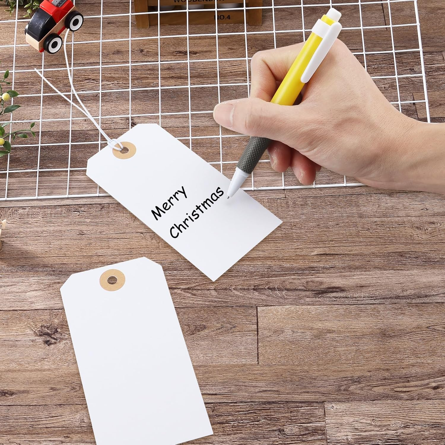 100 Packs Christmas Tags for Presents,Luggage Labels with String for Christmas,Graduation,Gifts,Sales Labels,4.76"&times;2.36"(White) image number 2