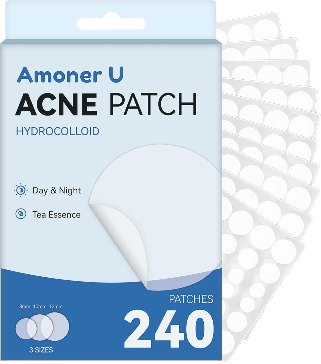 240 Counts Pimple Patches for Face, Hydrocolloid Acne Patches Pimple Patch Invisible Pimple Patch Zit Patches for Face Acne Patch Blemish Patches Zit Stickers for Skin Care