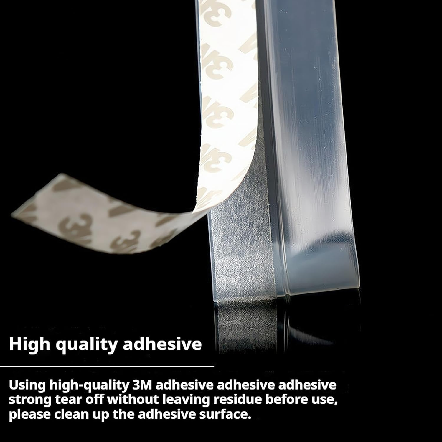 32.8FT Transparent Silicone Weather Stripping Door Seal for Doors Windows Shower Glass Gap, No Residue Glass Shower Door Seal Strip under Door Draft Stopper Silicone Sealing Tape image number 4
