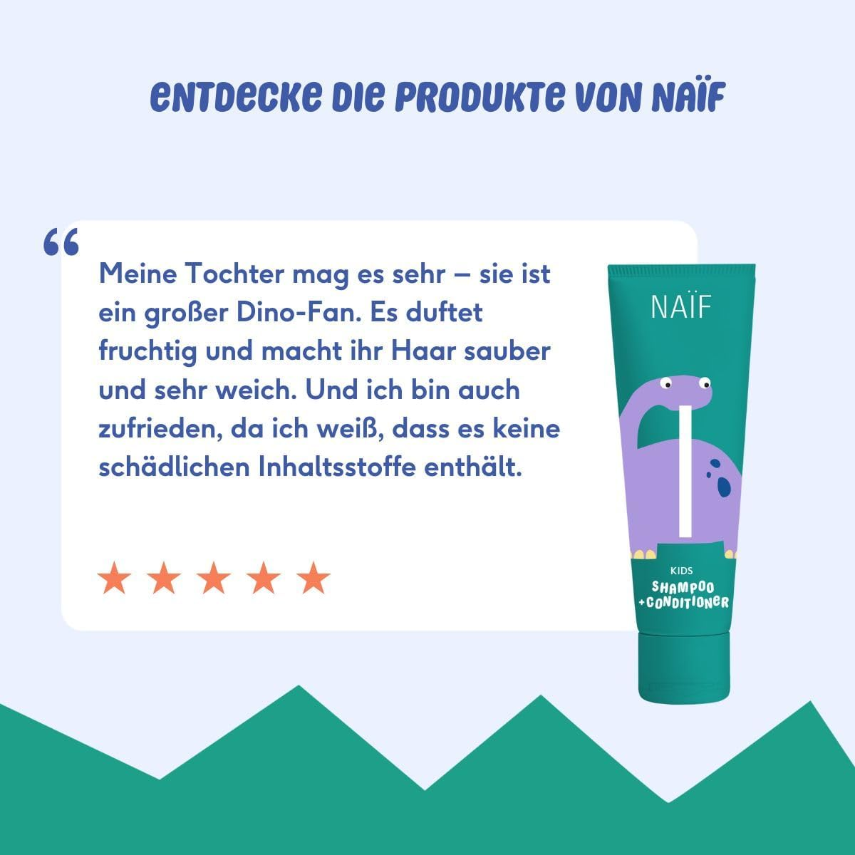 Na&iuml;f - 2 in 1 Shampoo and Conditioner for Children - Cleans Hair and Makes It Supple - Gentle Formula - 0% SLES - Dermatologically Tested - Natural Origin - 250Ml image number 1