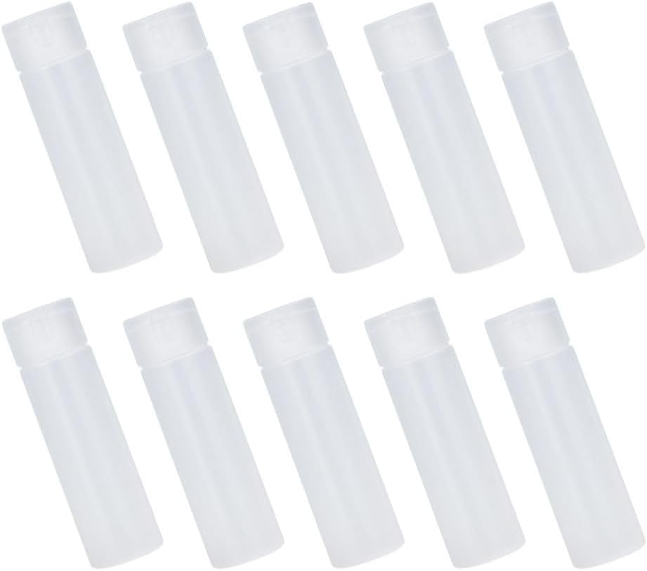 FRCOLOR 10Pcs Refillable Travel Squeeze Bottles Mini 18ML Flip Top Squeeze Bottles for Liquids Lotion Shampoo Conditioner Toiletries Travel Size Bottle Clear image number 5