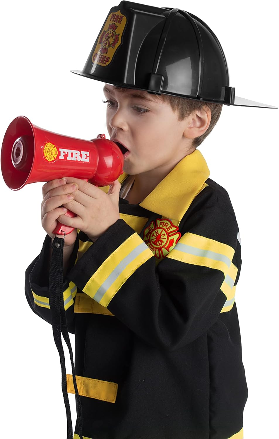 Dress up America 911 Pretend Play Kids Fire Fighter'S Megaphone (Bullhorn) with Siren Sound and Handheld Mic Toy, Red image number 4