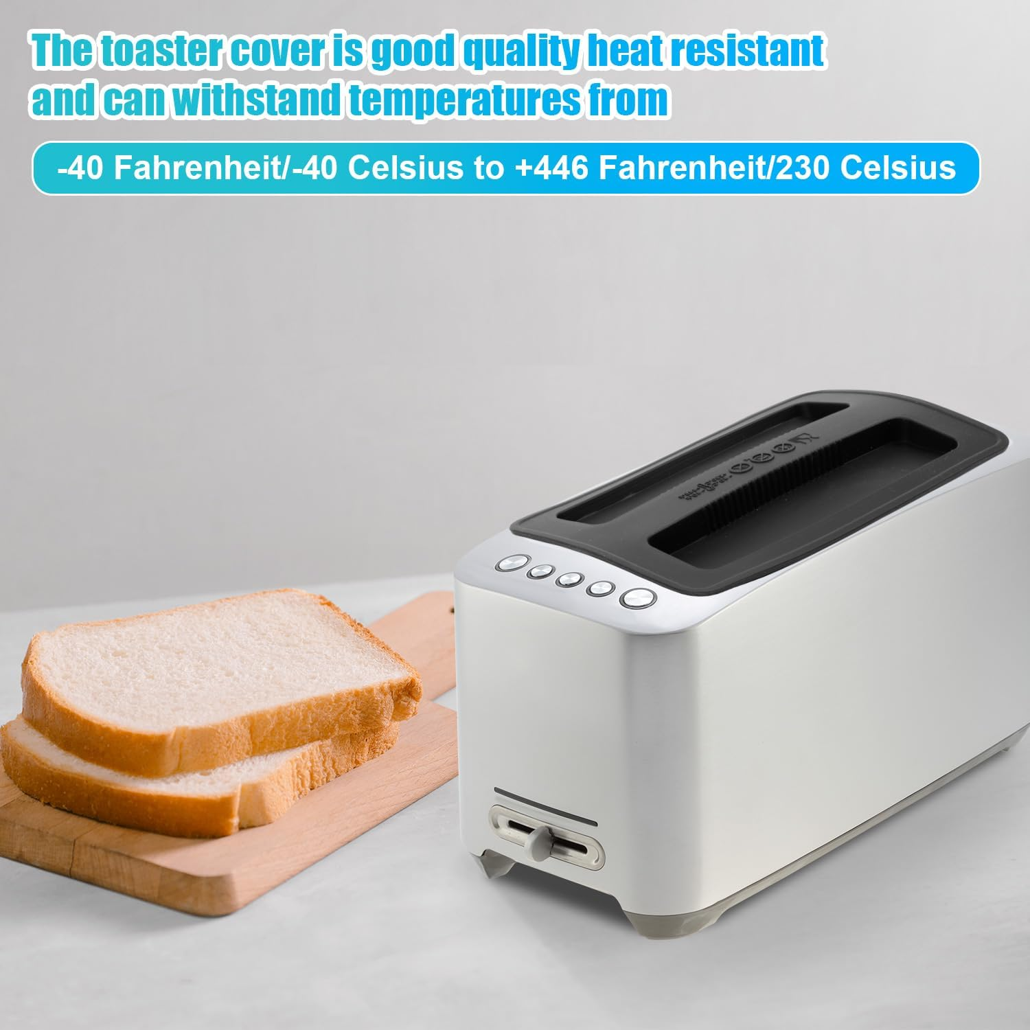 2Pcs Toaster Cover, Black Silicone Toaster Lid 2 Slices Dust Cover for Bread Machine Top Cover for Toaster for Baking Supplies image number 4