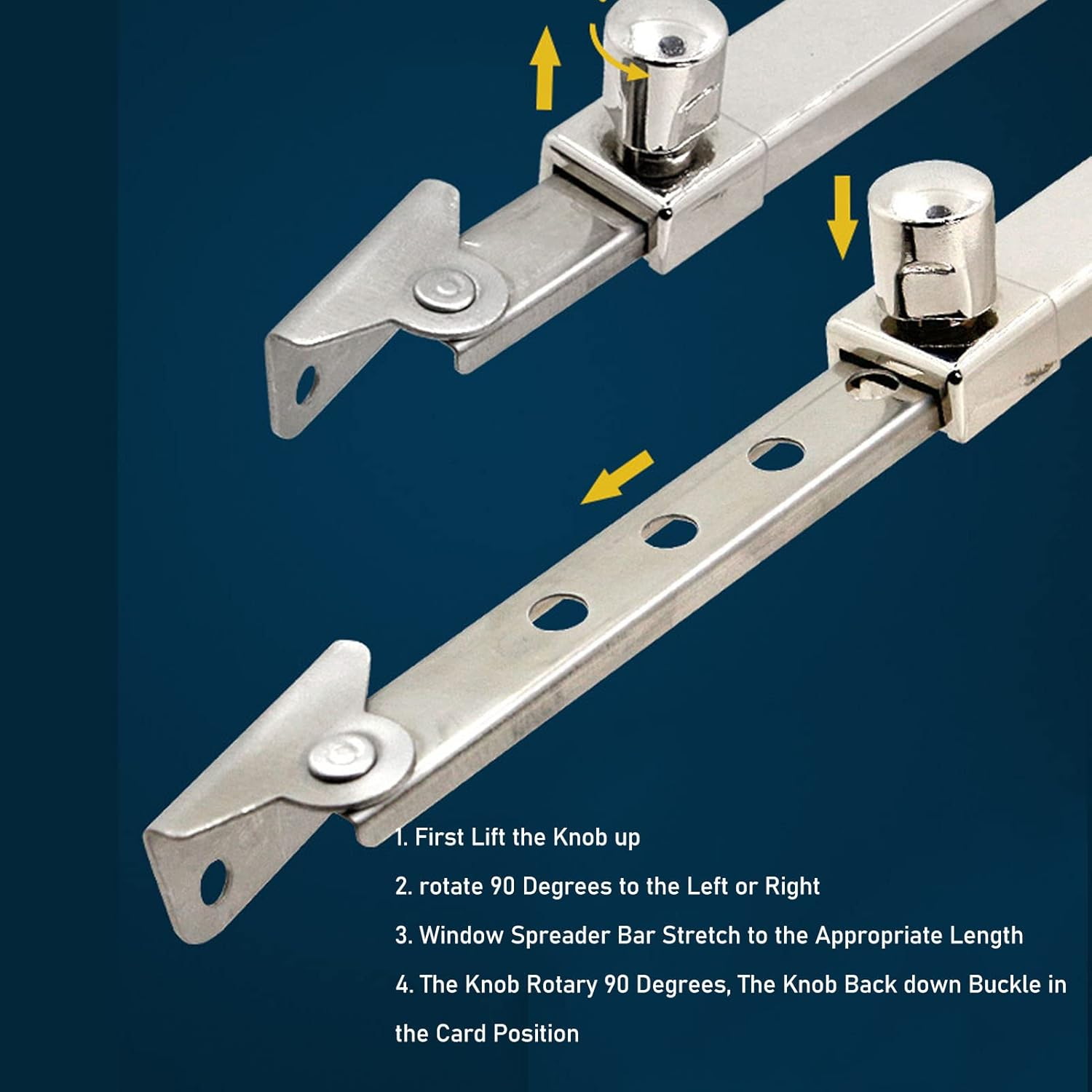 10In Casement Window Stay, Stainless Steel Security Window Latches Adjustable Telescoping Wind Brace, Windproof Support Casement Stay Window Latch Lock (Type 02) image number 2