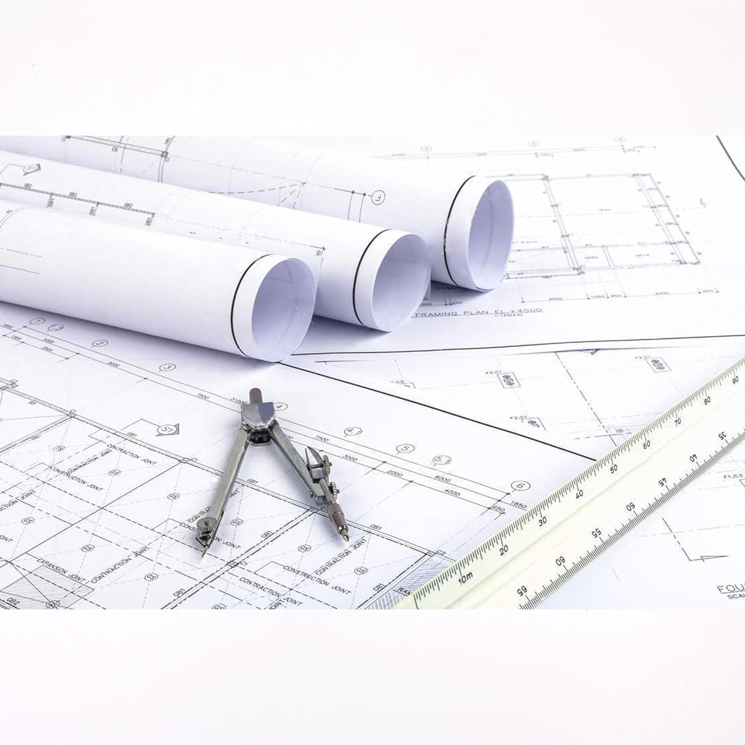 Triangle Scale (15 Cm), Drafting Supplies, Scale Ruler, for General Use, Plastic, Special Scale Scale, Large, 1/100, 1/200, 1/250, 1/300, 1/400, 1/500 image number 1