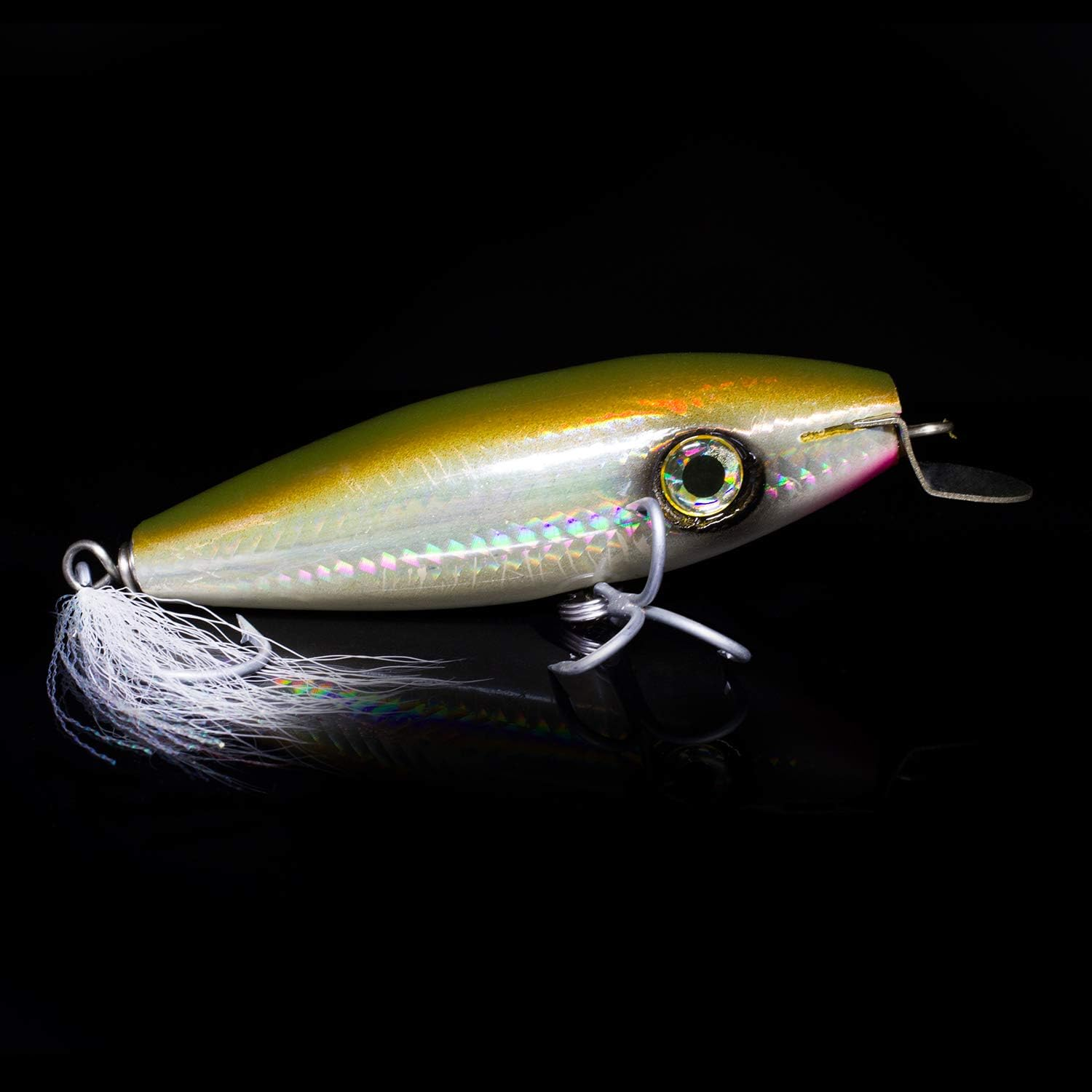 YZD Saltwater Trolling Fishing Lure Minnow Hard Bait 4.5'' Big Game Floating Topwater Crankbait Lure for Kingfish Tuna Mackerel Marlin GT Ulua Bait