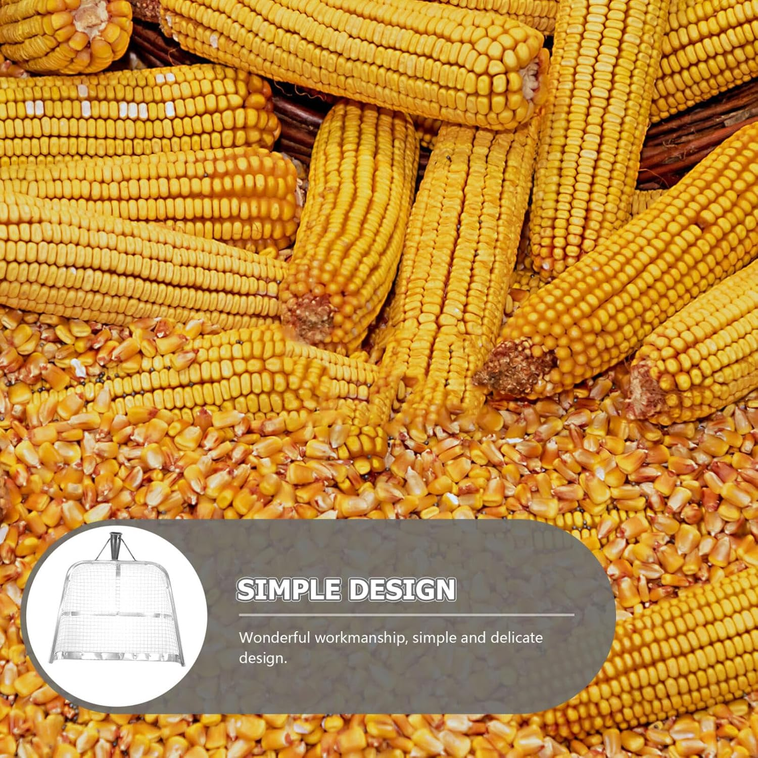 POPETPOP Harvest Sieve Maize Grain Shovel,Metal Corn Scoop Drain Spade Shovel Sifting Garden Outdoor Maize Spade Forks Garden Digging Supply image number 3