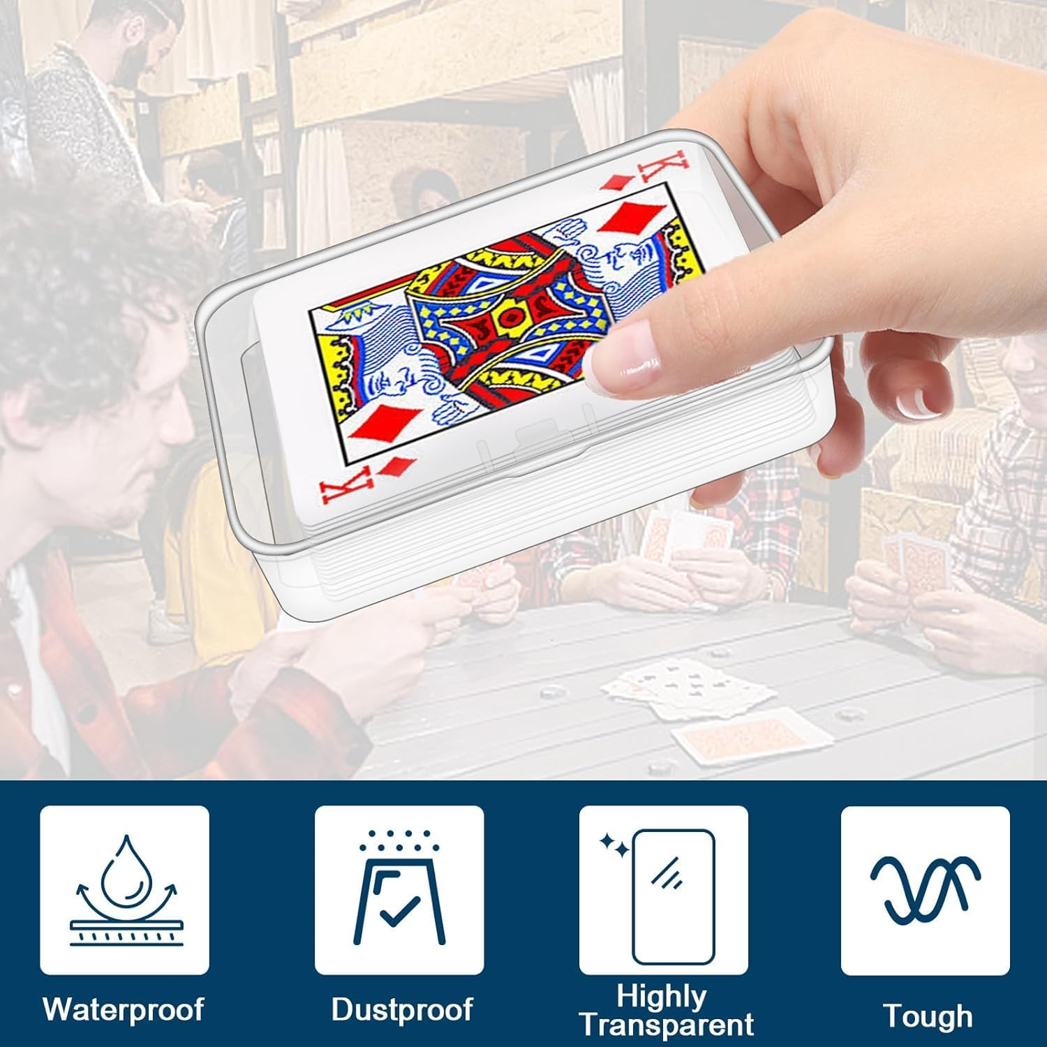 6 Pcs Playing Card Case Clear Plastic Deck Box,Playing Card Holder Plastic Card Case,Plastic Playing Card Storage Box Playing Card Box,Empty Playing Card Storage Box Card Game Storage Box (B) image number 3