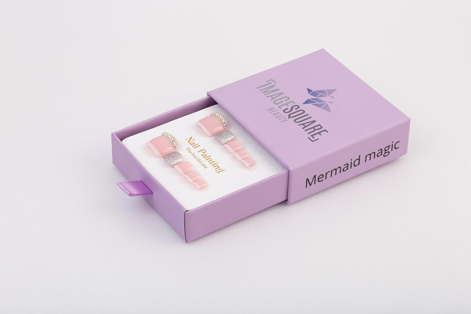 Image Square Beauty Press-On Toe Nails Set (Mermaid Magic, Short)