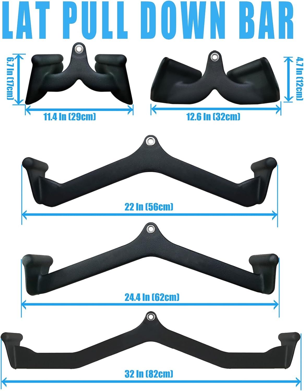 BLUSLM LAT Pulldown Attachments, LAT Bar Cable Machine Attachment,T-Bar V-Bar, LAT Pull down Bars, Back Tricep Bar Strength Training Handle for Home Gym Fitness (Style 04) image number 2