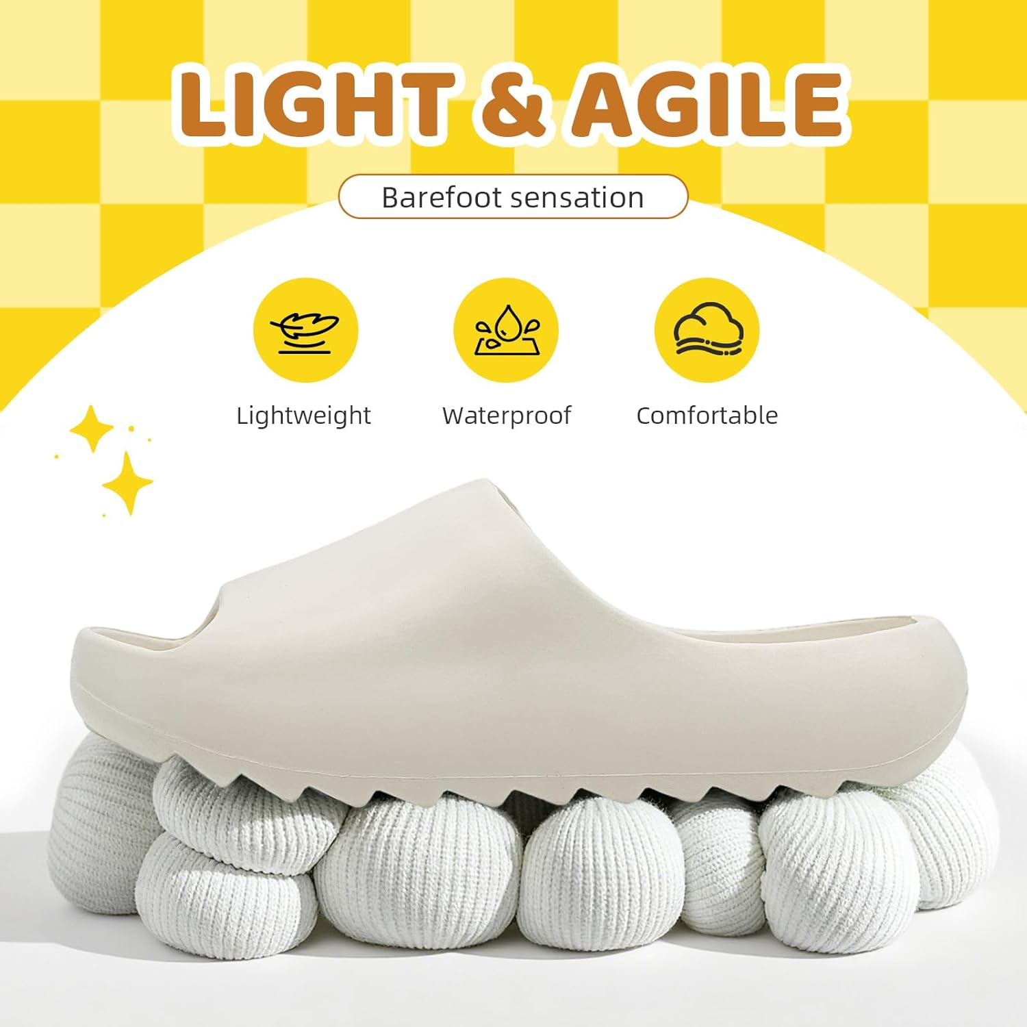 Cloud Slides for Women Men Kids, Pillow Slippers Comfy Non-Slip Soft Waterproof Bathroom Shower Shoes, Cushioned Thick Sole Sandals for Indoor and Outdoor image number 3