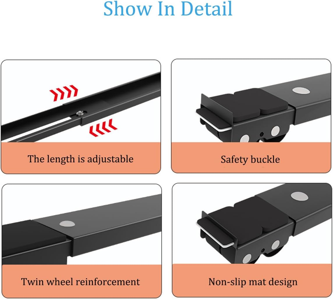 Universal Mobile Base Fridge Stand, Furniture Mobile Roller, Extendable Appliance Rollers Mobile Washing Machine Base, Moving Cart, for Washing Machines, Refrigerators, Dryers, Dishwashers (Black) - White image number 5