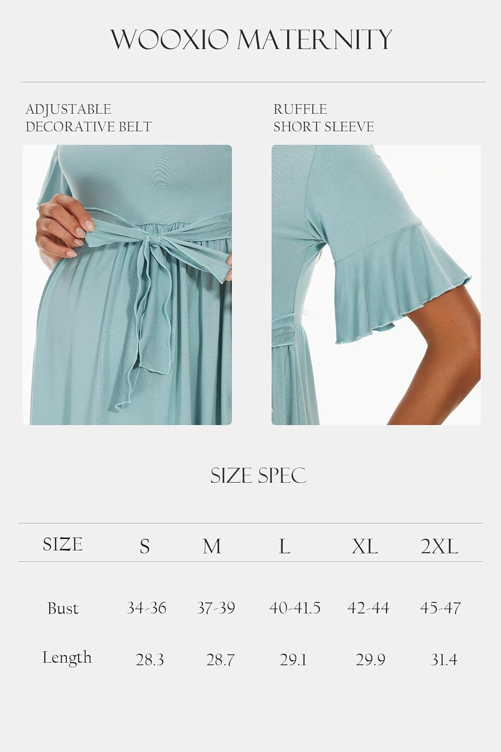 Women'S Ruffle Maternity Shirts Tops Short Sleeve Wrap Tie Front Pregnancy Clothes image number 2