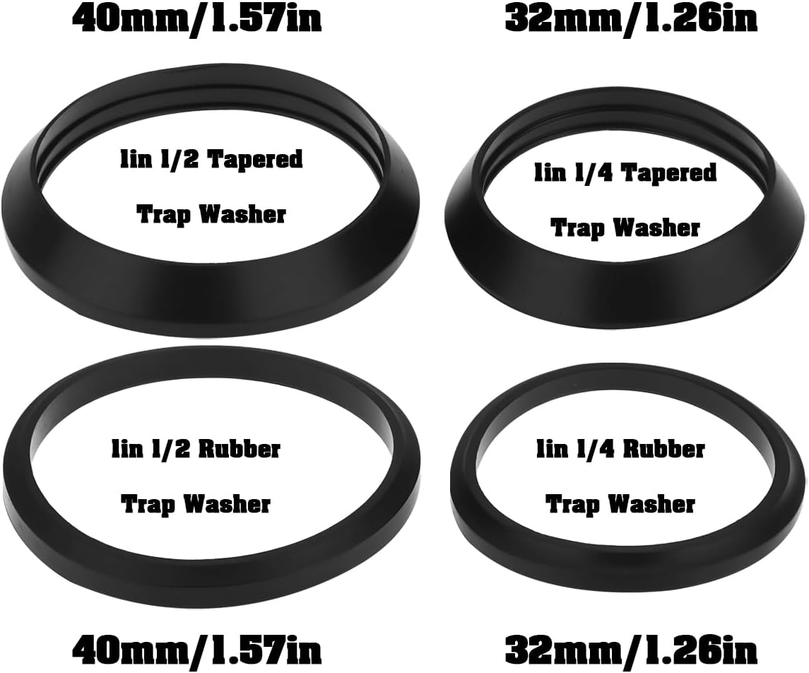 VGOL 8Pcs Trap Inlet Outlet Rubber Washer Mixed Pack,1 1/4 and 1 1/2 Washers for Basin, Bath, Kitchen Sink Plumbing Seals image number 4