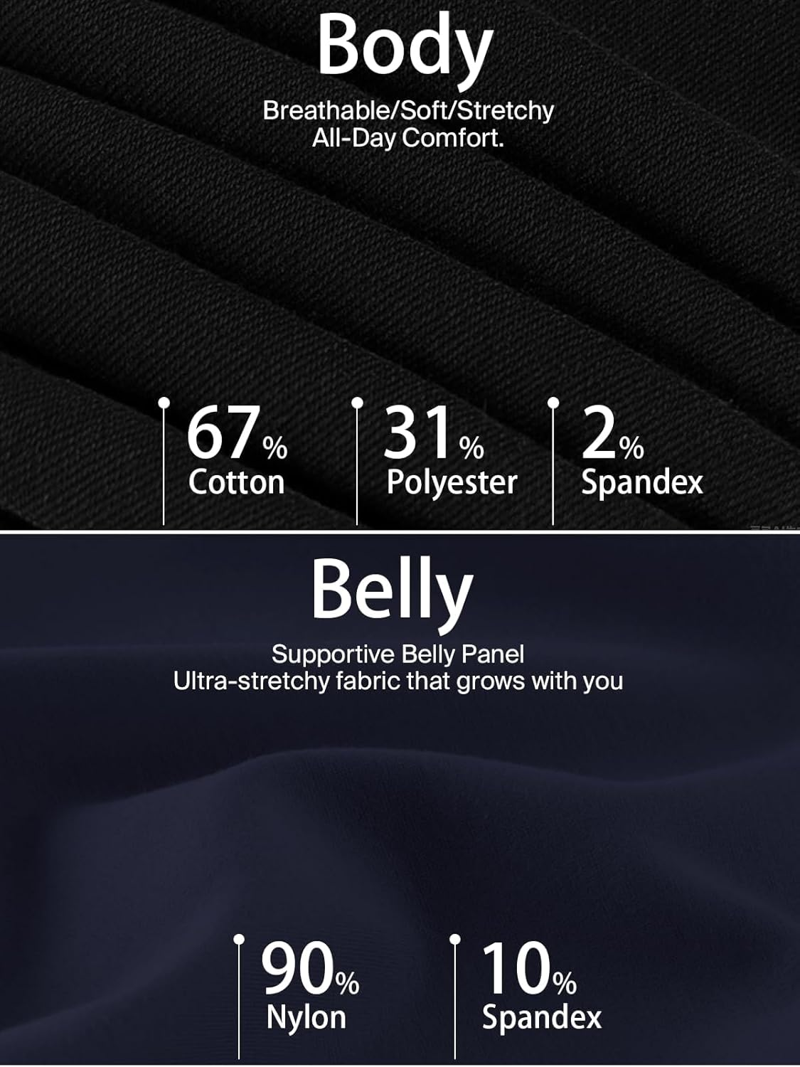 Ecavus Women'S Maternity Jeans over Belly Wide-Leg Comfy Stretch Denim Pants with Pockets, XS-XXL image number 4