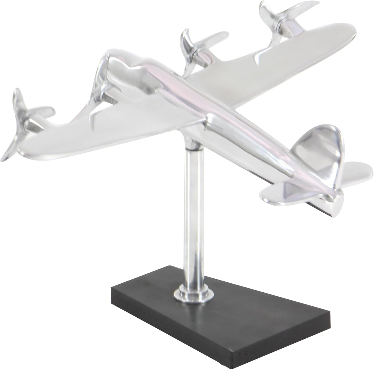 Deco 79 Whimsical Touch Aluminum Aero Plane Decor with Resplendent Shine image number 3