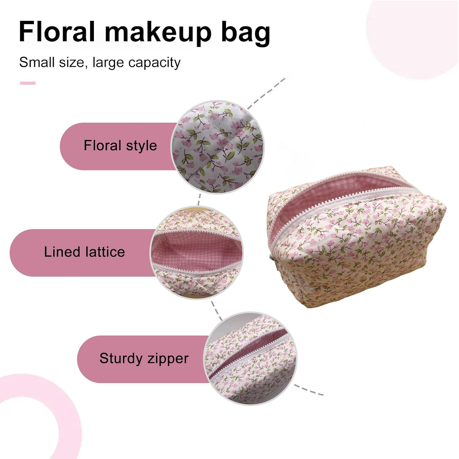 Aikeis Cosmetic Bag Suitable for Women Girls Cosmetic Bag image number 6