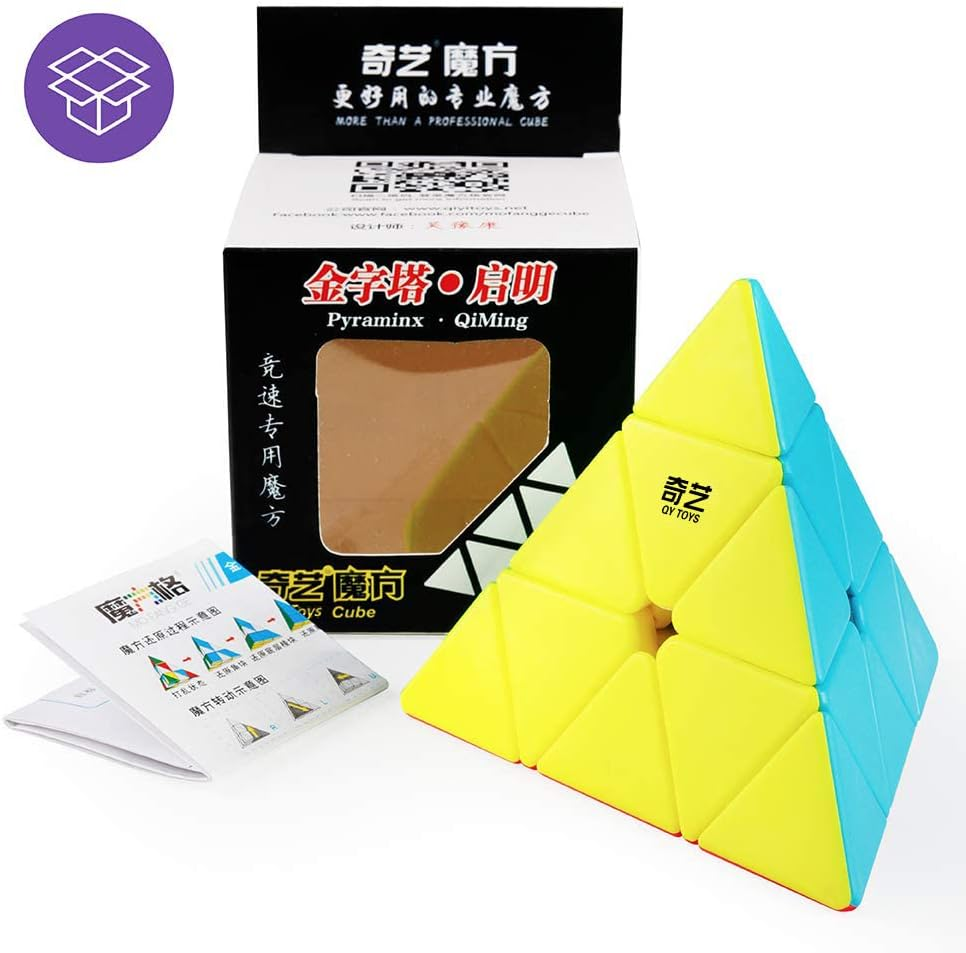 D-Fantix Qiyi Qiming Pyramid Stickerless Speed Cube Triangle Cube Puzzle image number 1