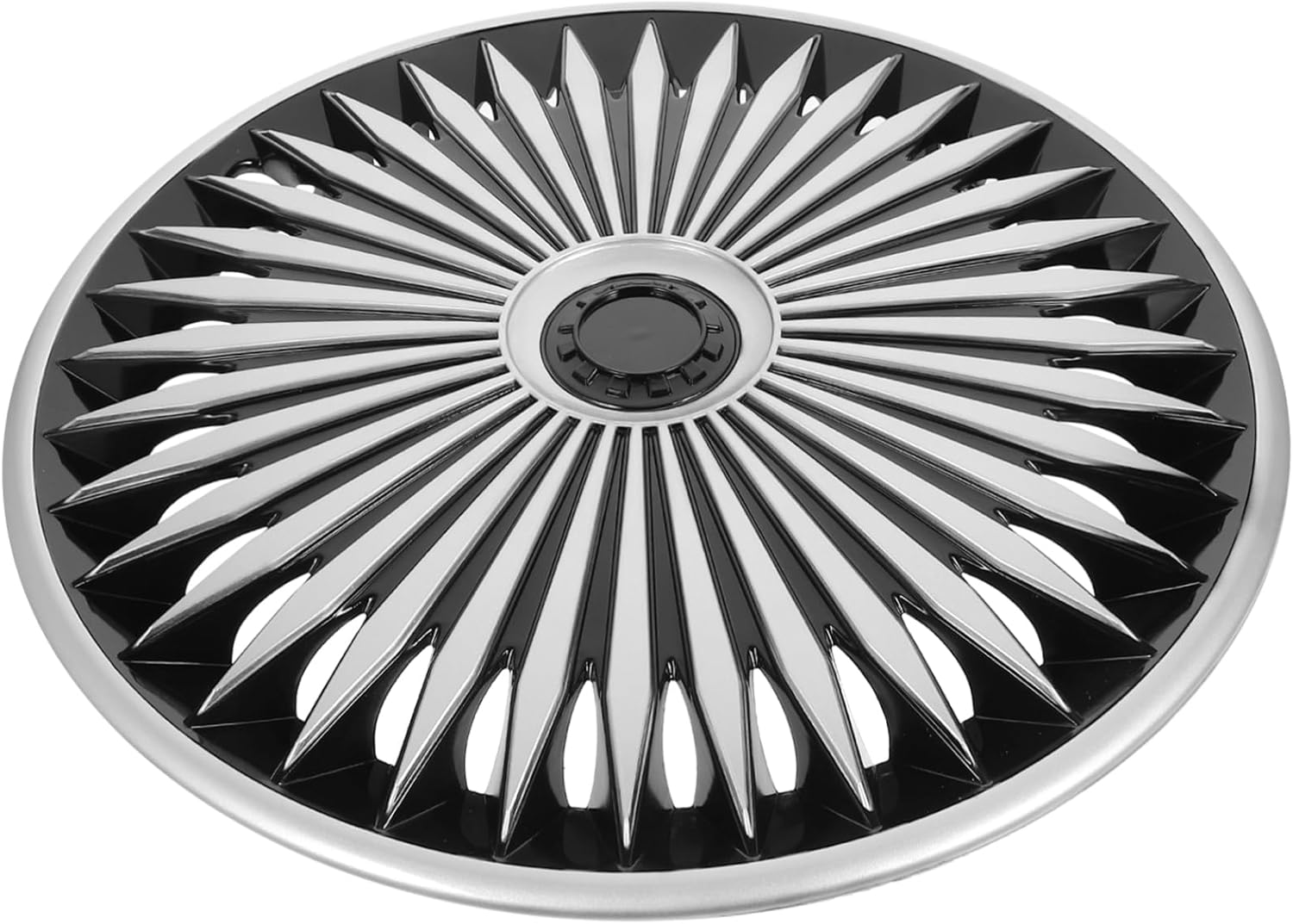 SEWOART Car Wheel Decorative Rim Cover Automotive Hub Caps Silver Black Easy Install image number 3