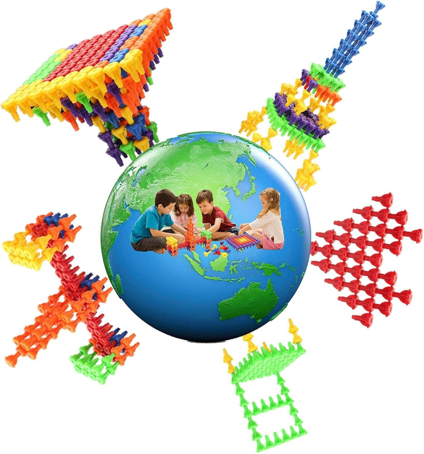 Pegs Set Toys, Brain Building Set Construction Toys, 96PCS DIY Stacking Toys, Motor Skills Toys, STEM Educational Kids Toy, Montessori Sensory Toy, for Boys and Girls 3 4 5 6 7 Years Old image number 1