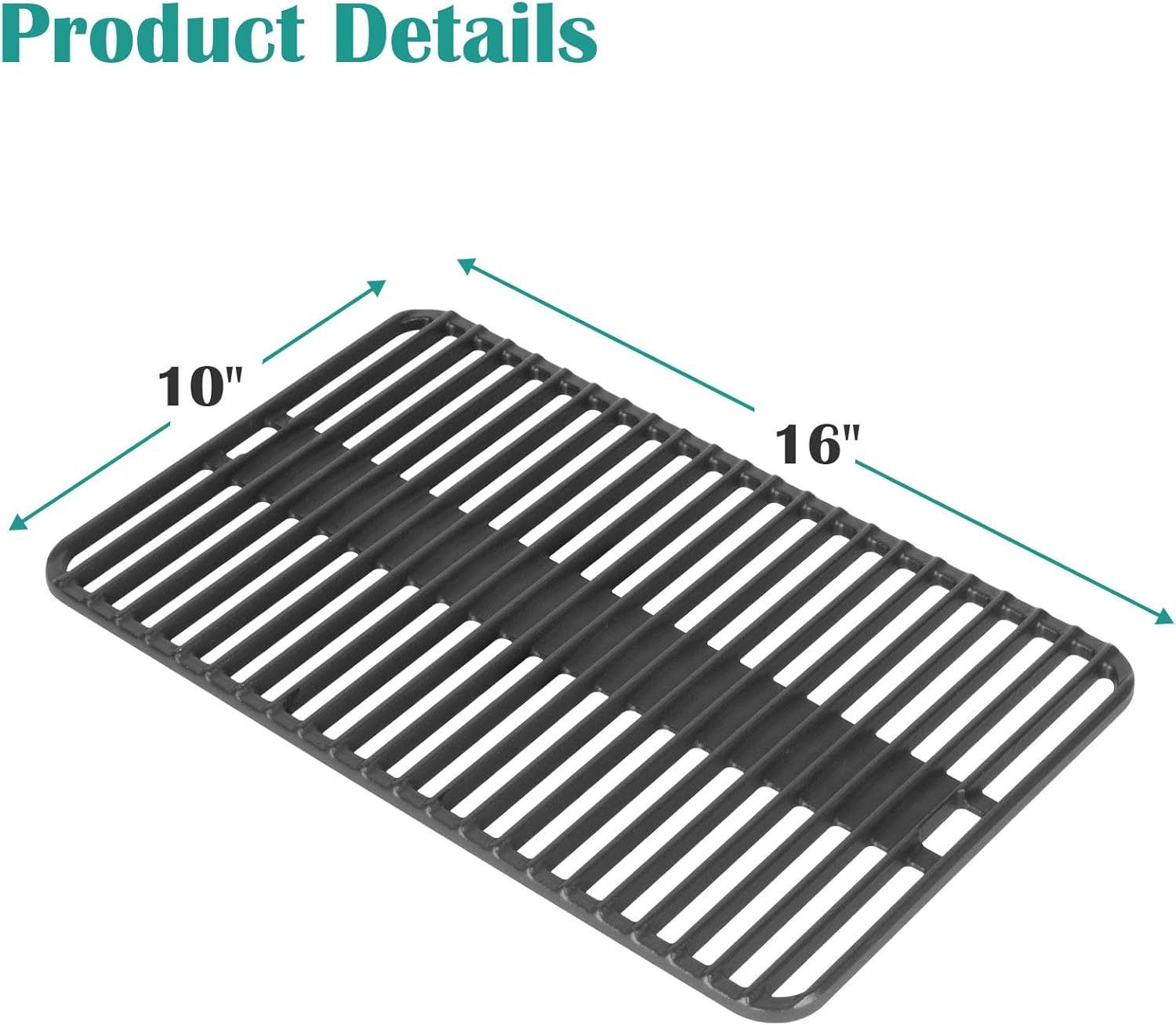 Cast Iron Grill Grate for Weber Go-Anywhere Charcoal and Gas Grill, Cooking Grill Grids Replaces 80631, 70211, 3634, 67195, 16" X 10" image number 4