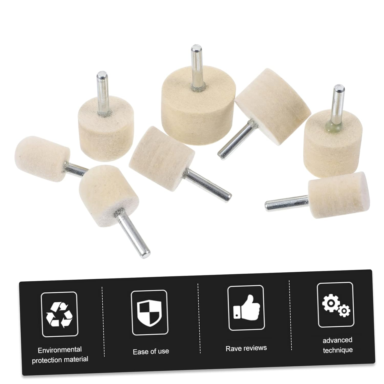 Didiseaon 8Pcs Nail Polishing Pad Assortment Kit Polishing Buffing Wheel Buffing Mop Kit Nail Polisher Equipment image number 3