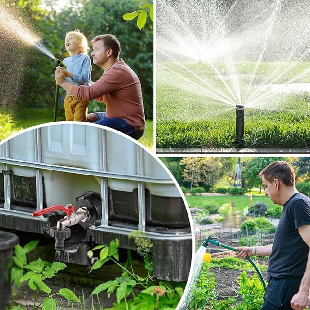 IBC Tank Adapter 1/2"Connector Adapter Fittings Tool S60X6 Yard Garden Water Tap Hose with 1/2" Hose Water Storage Tank IBC Tank Adapter Leakproof Replacement Fitting Parts (Red) image number 6