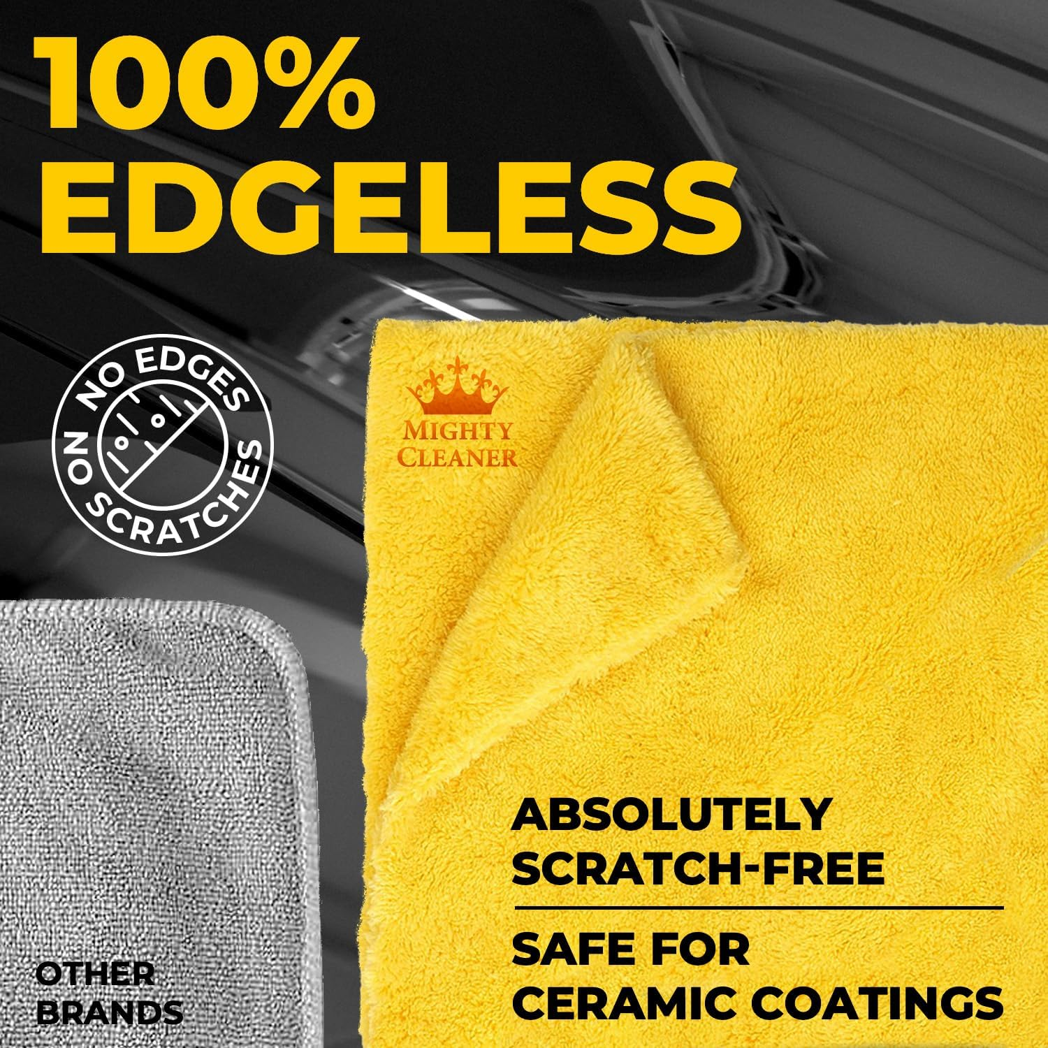 Microfiber Towels for Cars - Edgeless Microfiber Towel - Compact 12"X12" Car Drying Towel - 540Gsm - Microfiber Cleaning Cloth for Cars - Car Wash Stuff - 6 Pack image number 2