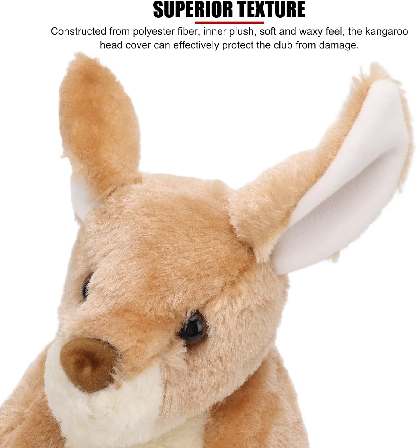 EVTSCAN Golf Club Head Cover, Soft Plush Universal Driver Headcover with Animal Kangaroo Shape, Fits All Standard Driver Head Sizes up to 460Cc image number 2