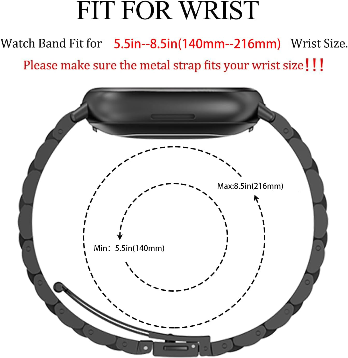 Compatible with Fitbit Versa 4/Fitbit Sense 2/Fitbit Versa 3/Fitbit Sense Metal Bands,Stainless Replacement Steel Straps for Women Men,Adjustable Metal Watch Bracelets,Wristbands Accessories - A-Gray image number 4