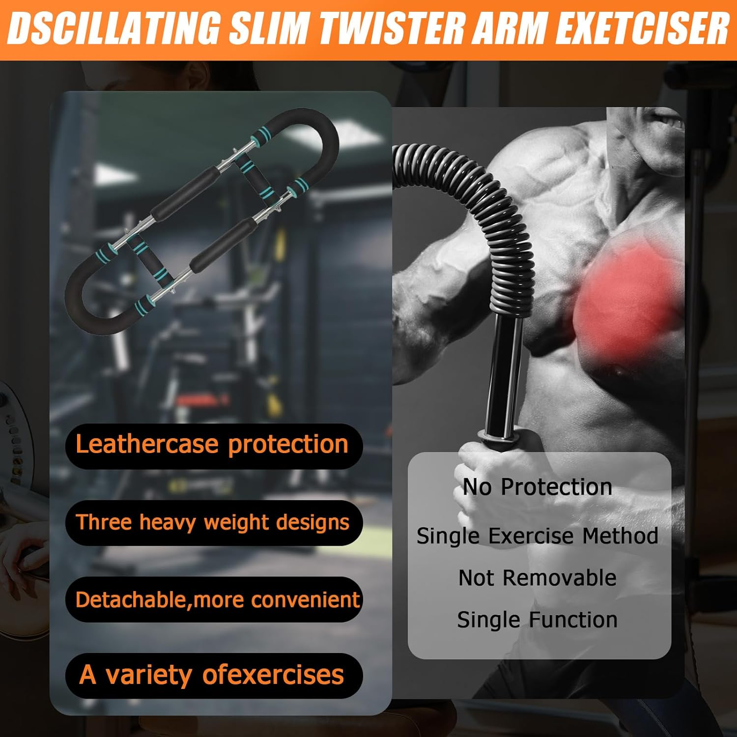 Saker Arm Trainer, 60-100Lb Adjustable Hydraulic Power Bar for Arm, Chest & Twister for Muscle Building, Portable Detachable Upper Body Fitness Machine for Home & Gym image number 6