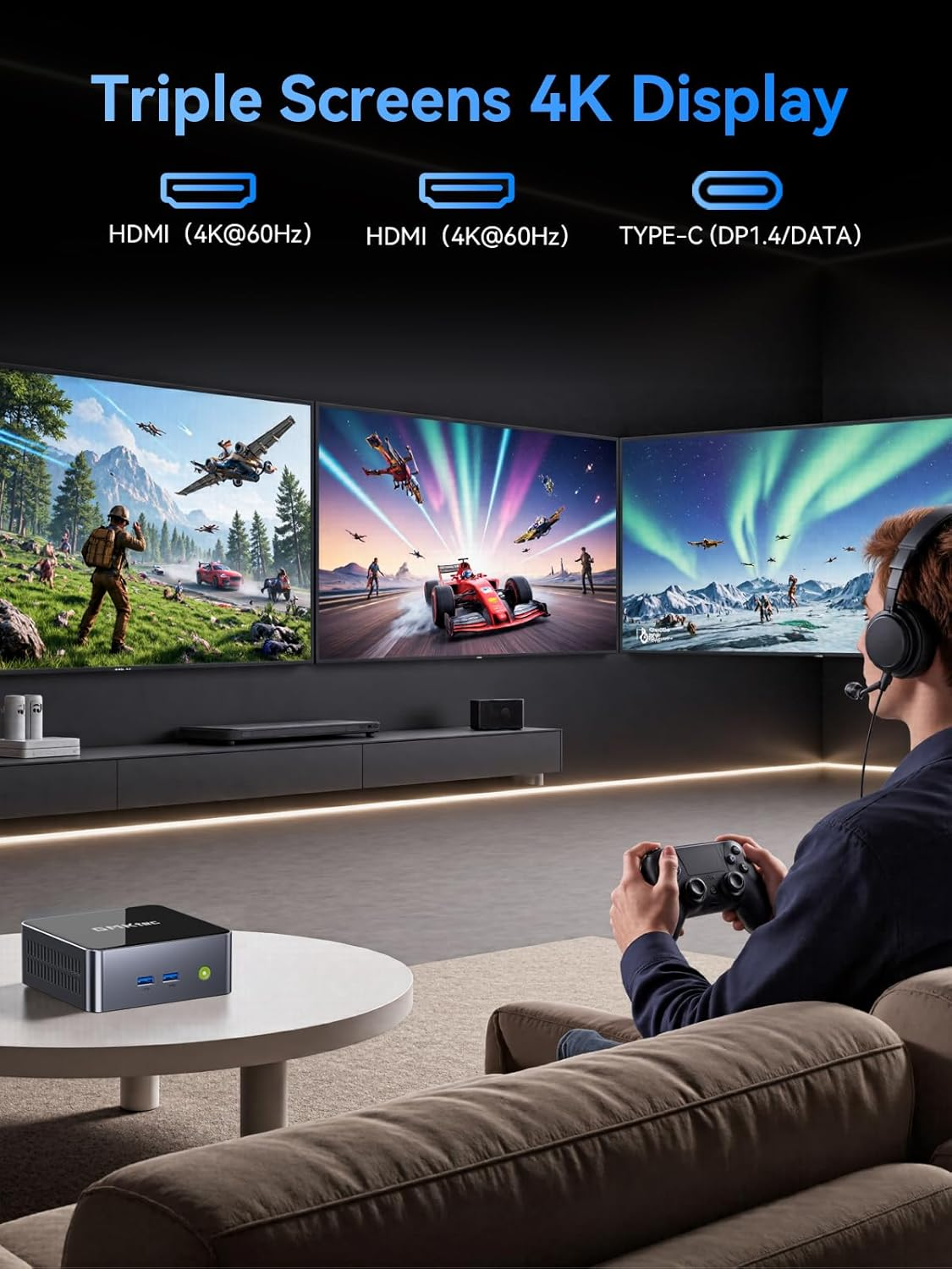 Gmktec Mini PC Intel I7 12700H (14C/20T 4.7 Ghz) 32GB DDR4 1TB SSD Intel I226V LAN 2.5G, USB-C 4.0 Mini Desktop Computer Iris XE Graphics, Triple 4K Display, Wifi 6, BT5.2 M3 Ultra