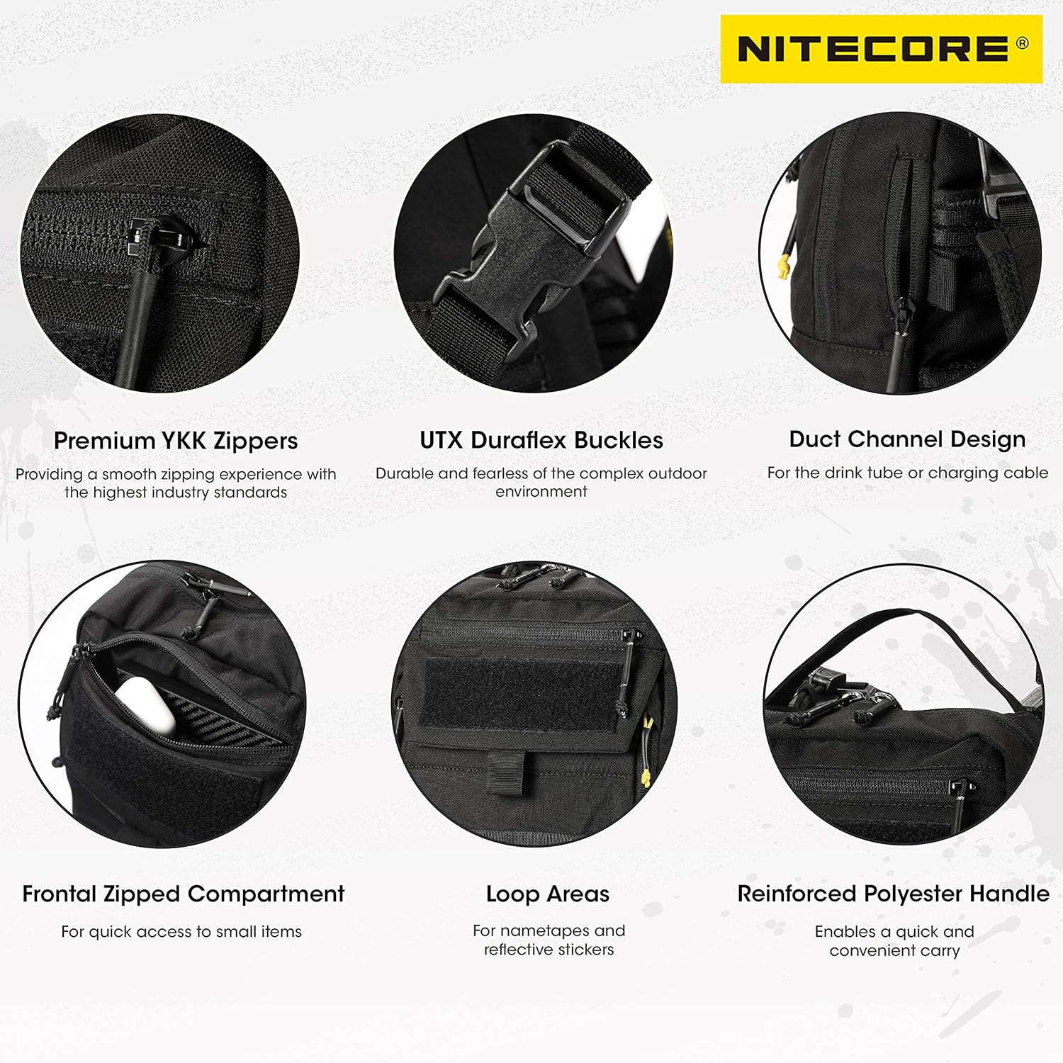NITECORE BP18 Tactical Backpack Travel Commuter Daypack Molle Bag Fit 14 Inch Laptops with NITECORE Patch image number 5