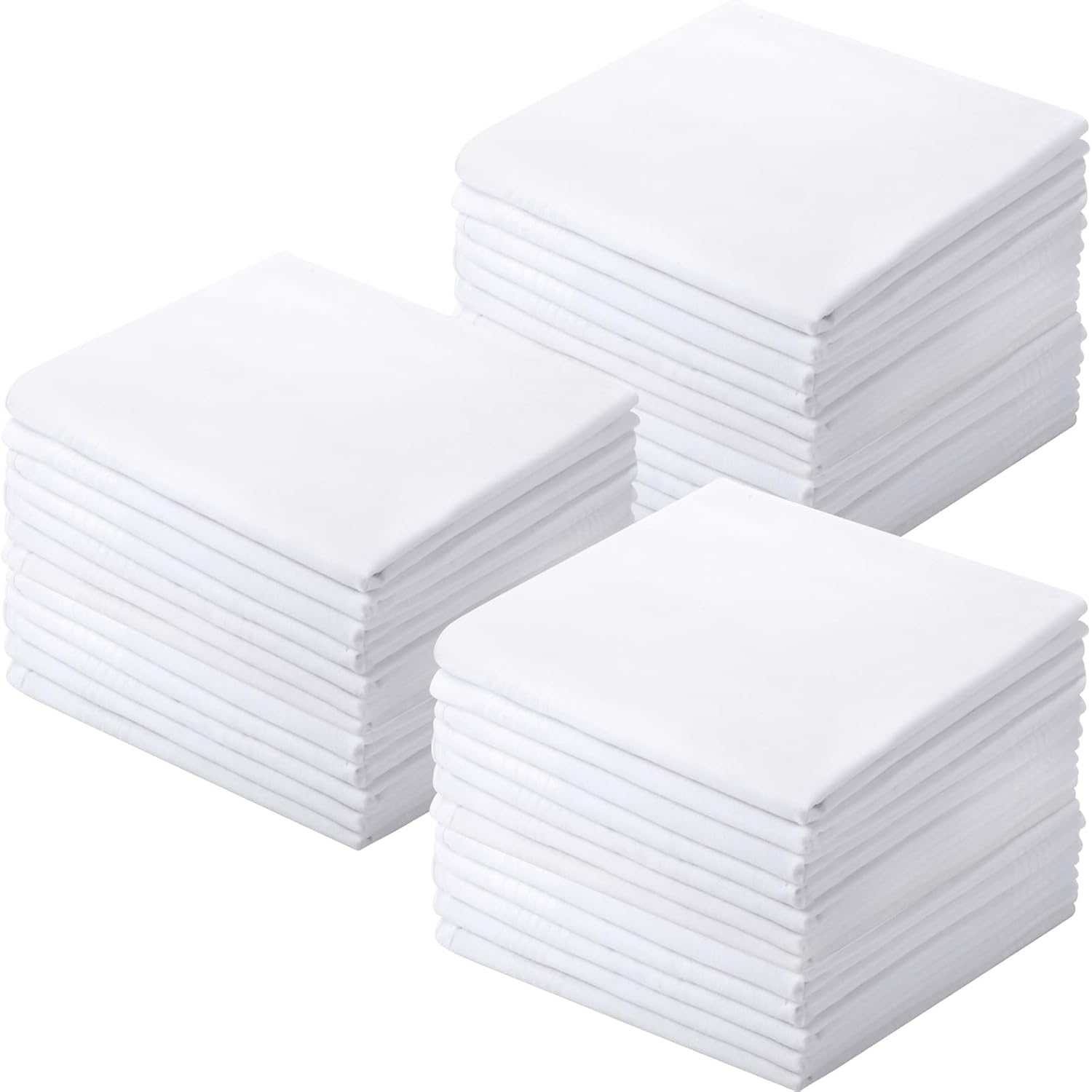 Shimeyao 60 Pcs Men'S Handkerchiefs Cotton Handkerchiefs 16 X 16 Inches Women Pure White Hankie Thick Soft Pocket Square