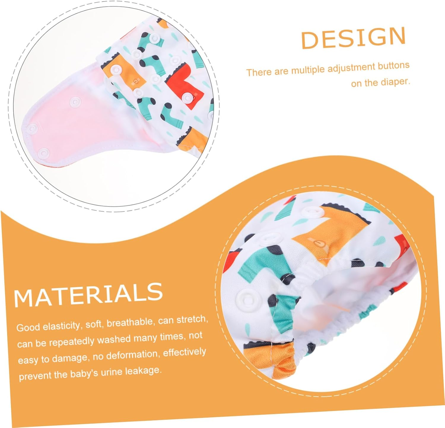 4Pcs Cloth Nappy Diaper Training Pants Learning Pants Breathable Washable for Comfort