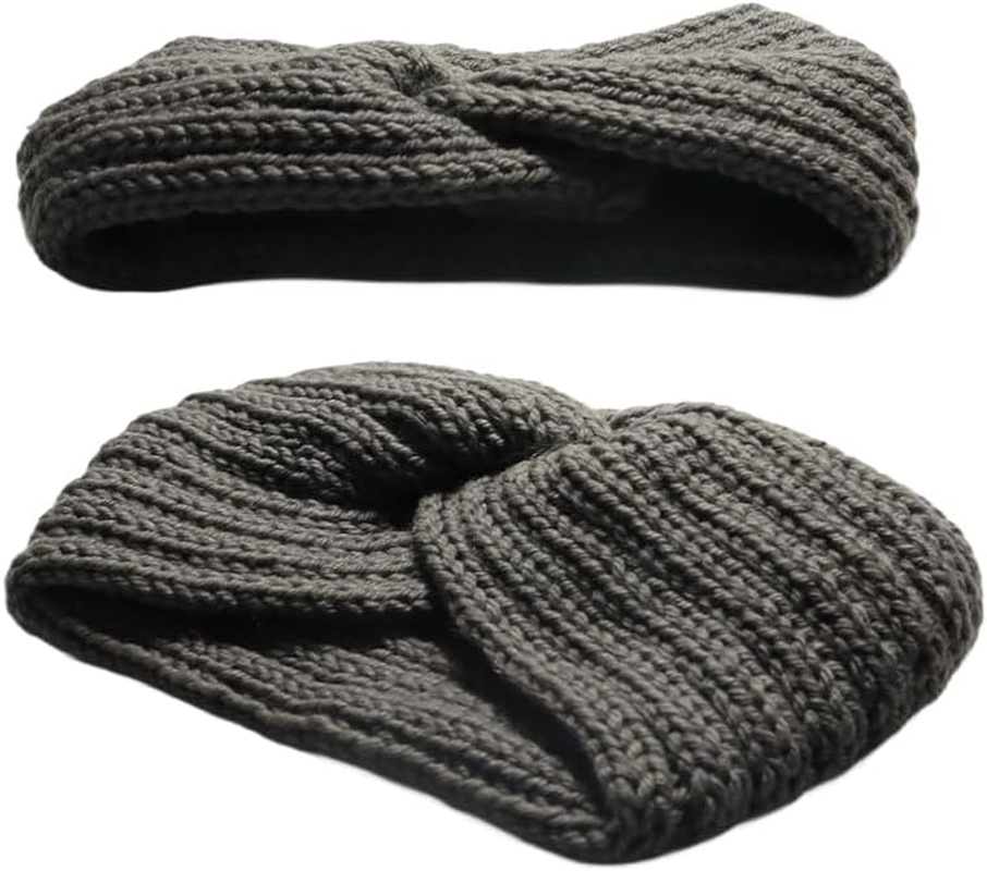 Enwye 3Pcs/Set Autumn Winter Knitted Headband, Elastic Chunky Knit Headbands Crochet Head Wraps for Women and Girls Skiing Running Workout