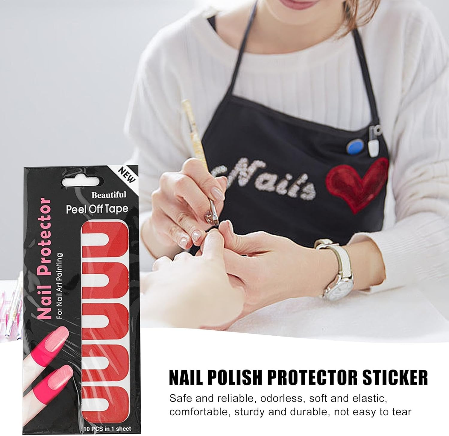 Nail Skin Protector | U-Shape Soft Nail Guards for Polish,Spill Proof Stickers, Peel off Nail Stickers, Nail Tape for Fingers