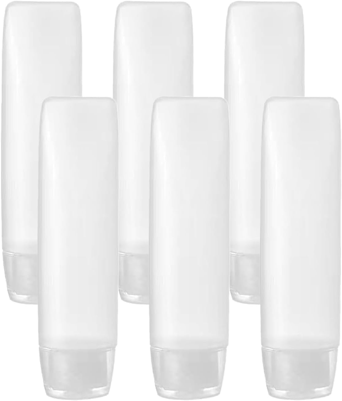 Clear Plastic Refillable Toothpaste Tubes, 6 Pack Empty Cosmetic Soft Bottles,Refillable Empty Toothpaste Bottle Tubes,Clear Plastic Cosmetic Soft Tube Bottles