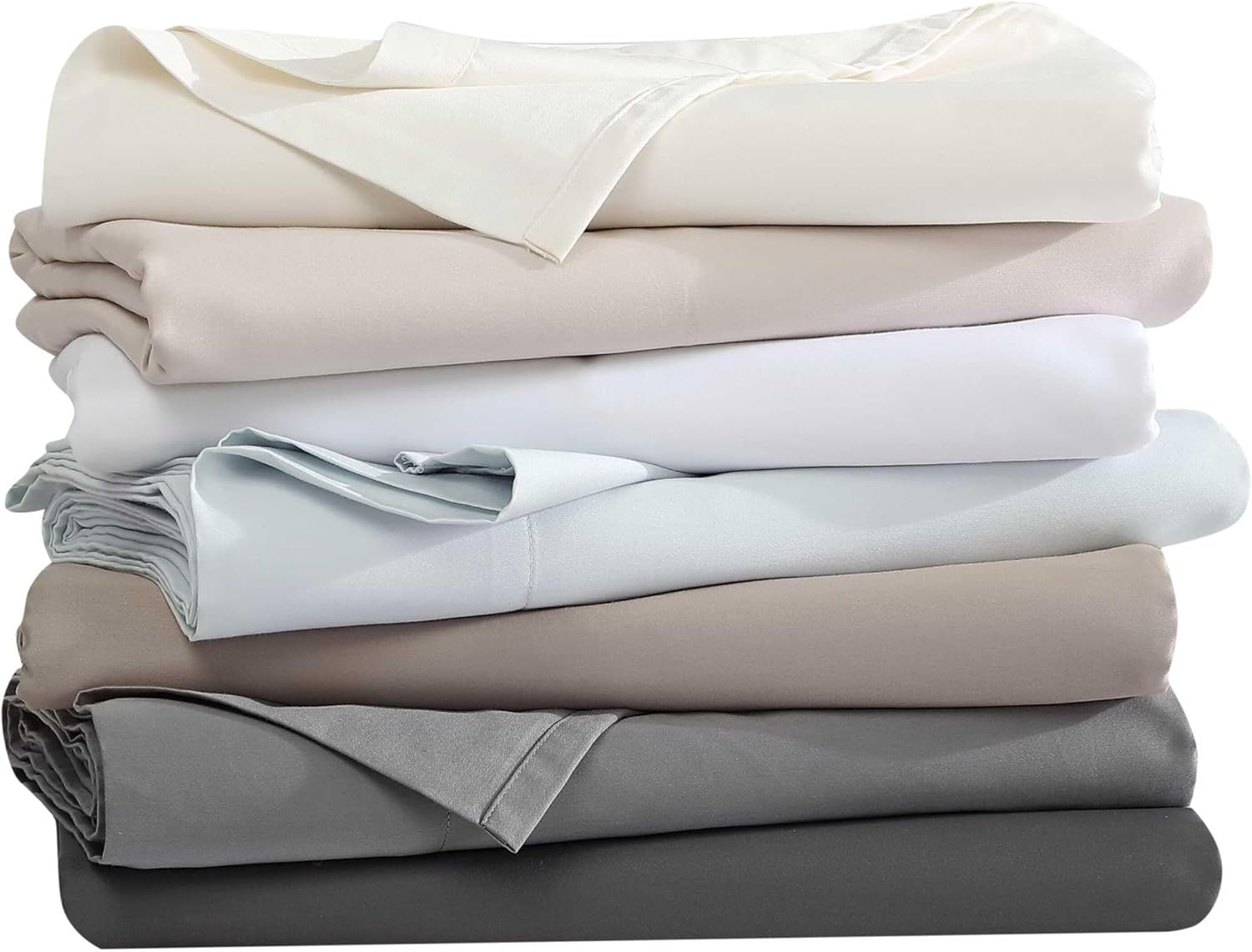 Vera Wang - Pillow Case Set, Luxury Sateen Cotton Bedding, 800 Thread Count, Soft & Smooth Bedding Set (Ivory, Standard Pillowcases) image number 4