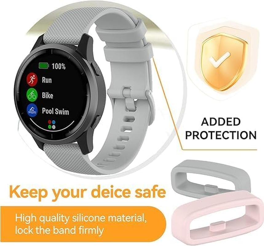 12 Pack Wristwatch Bands Fastener Rings Replacement for Garmin Venu 4 41Mm, T Tersely 18Mm Silicone Band Keeper Retainer Holder Loops for Garmin Forerunner 265S/Music/255S/Music, Venu 3S/2S, Vivoactive 3S/4S image number 2