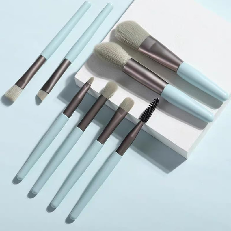 AIMALL 8-Piece Eyeshadow Brush Set &ndash; Premium Synthetic Makeup Brushes for Detailing & Blending, Includes Travel Bag, Perfect for Makeup Enthusiasts & Professionals - Apricot-Yellow image number 2