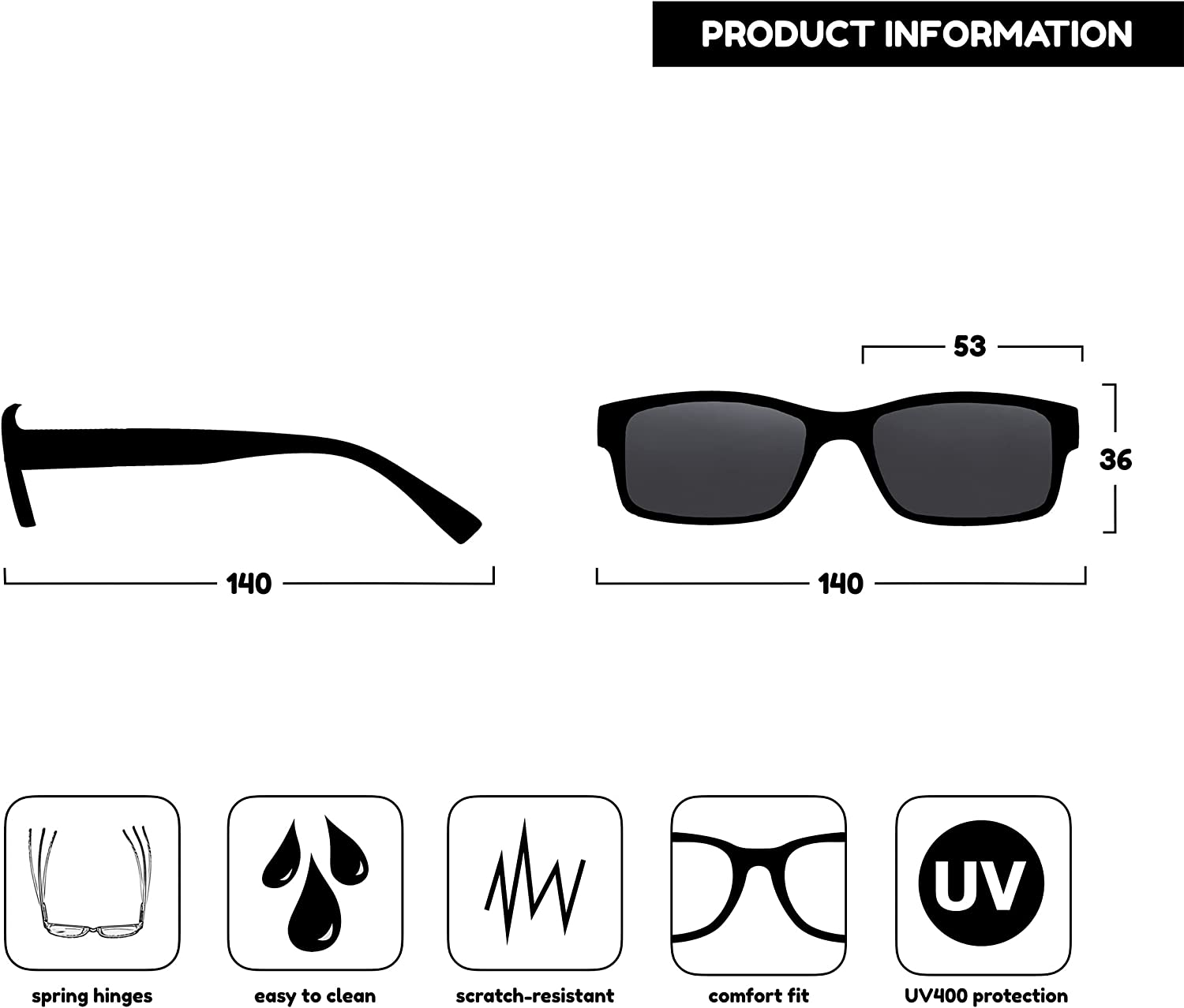 The Reading Glasses Company Mens Large Black Sun Readers UV400 Designer Style Spring Hinges S11-1 +3.00 image number 4