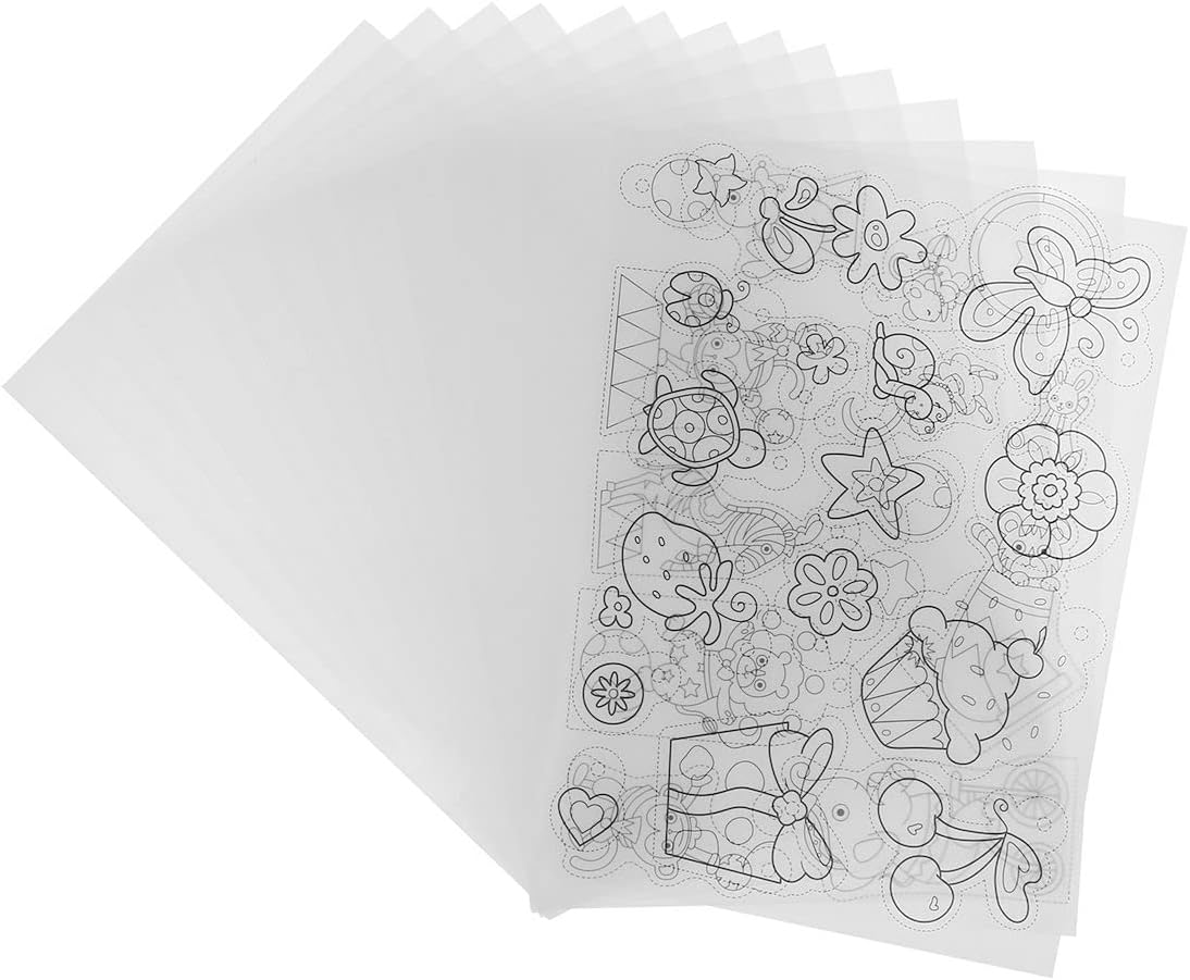 Dorischen 10 PCS A4 Size Heat Shrink Paper Shrink Film Printable for Making DIY Art Jewelry Craft Keyring Hanging Decoration, Charms（Semitransparent） image number 1