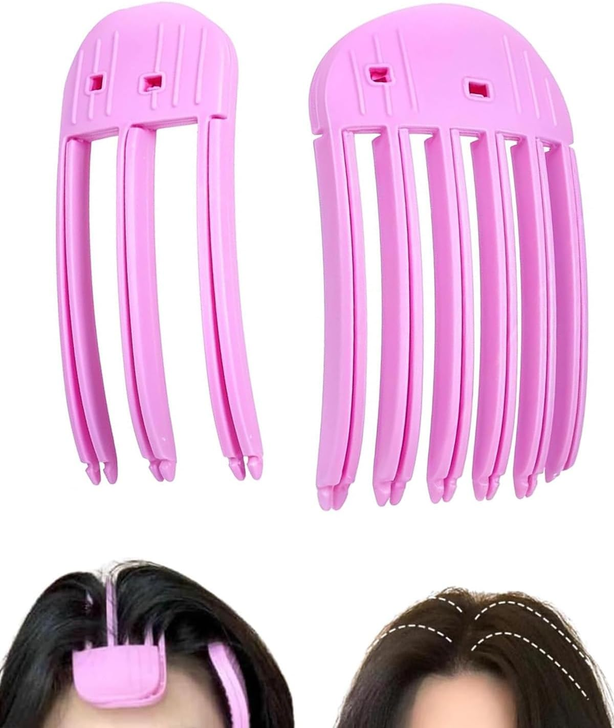 TPZORJX Pack of 2 Volume Clips Hair for Fluffy Fringe, Volume Clip for Hairline, Hair Clip No Imprint Hair Root Lifting Clips for Men and Women, Pink