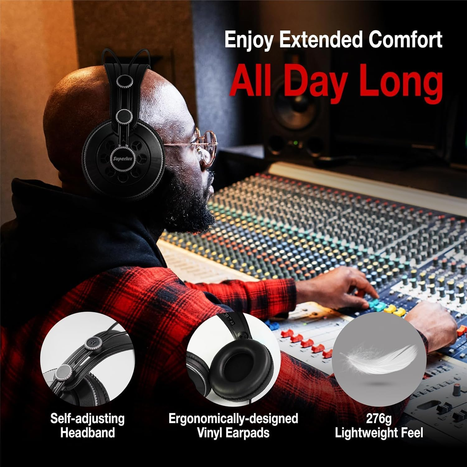 Superlux Semi-Open Type Professional Monitor Headphones HD681B image number 2