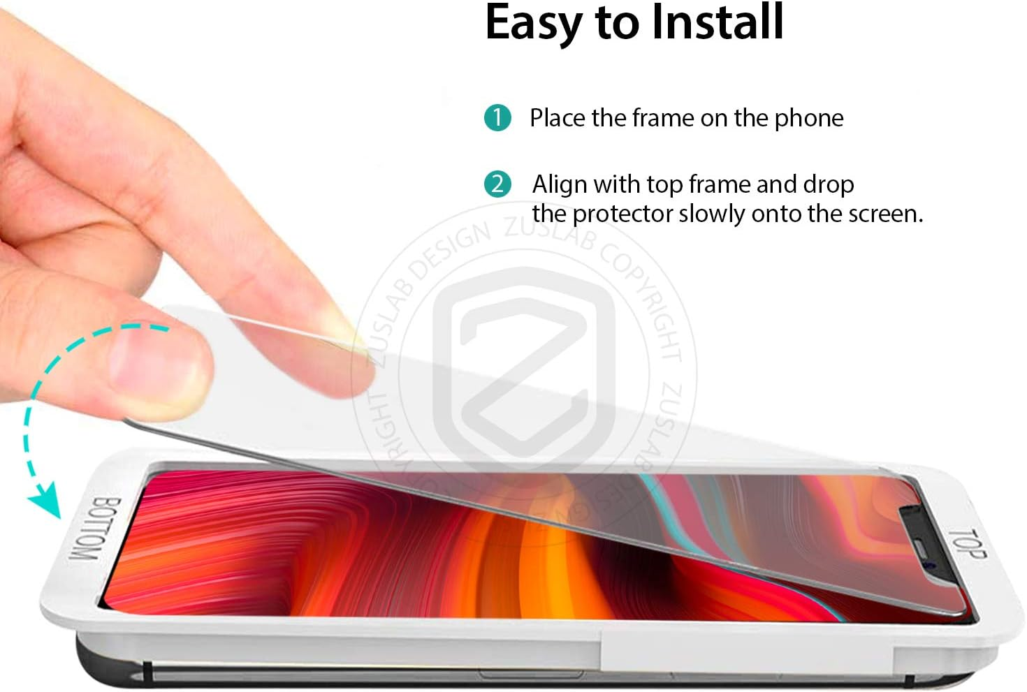 [3 Pack] ZUSLAB Screen Protector for Iphone 12 Mini 5.4"Tempered Glass with Installation Alignment Frame image number 5