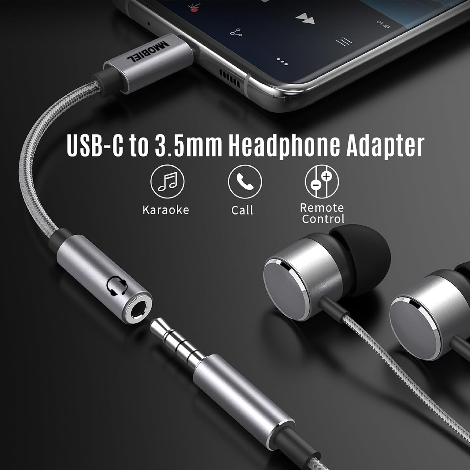 MMOBIEL USB-C to 3.5Mm TRRS 4-Pole Headphone Jack Adapter&ndash;32Bit/384Khz&ndash;Usb-C to Aux Adapter Cable Compatible with Samsung Galaxy S25/S24/S23, Ipad, Macbook, Iphone 17 16 15, Pixel 8 and More&ndash;Aluminum - 32 Bit image number 4