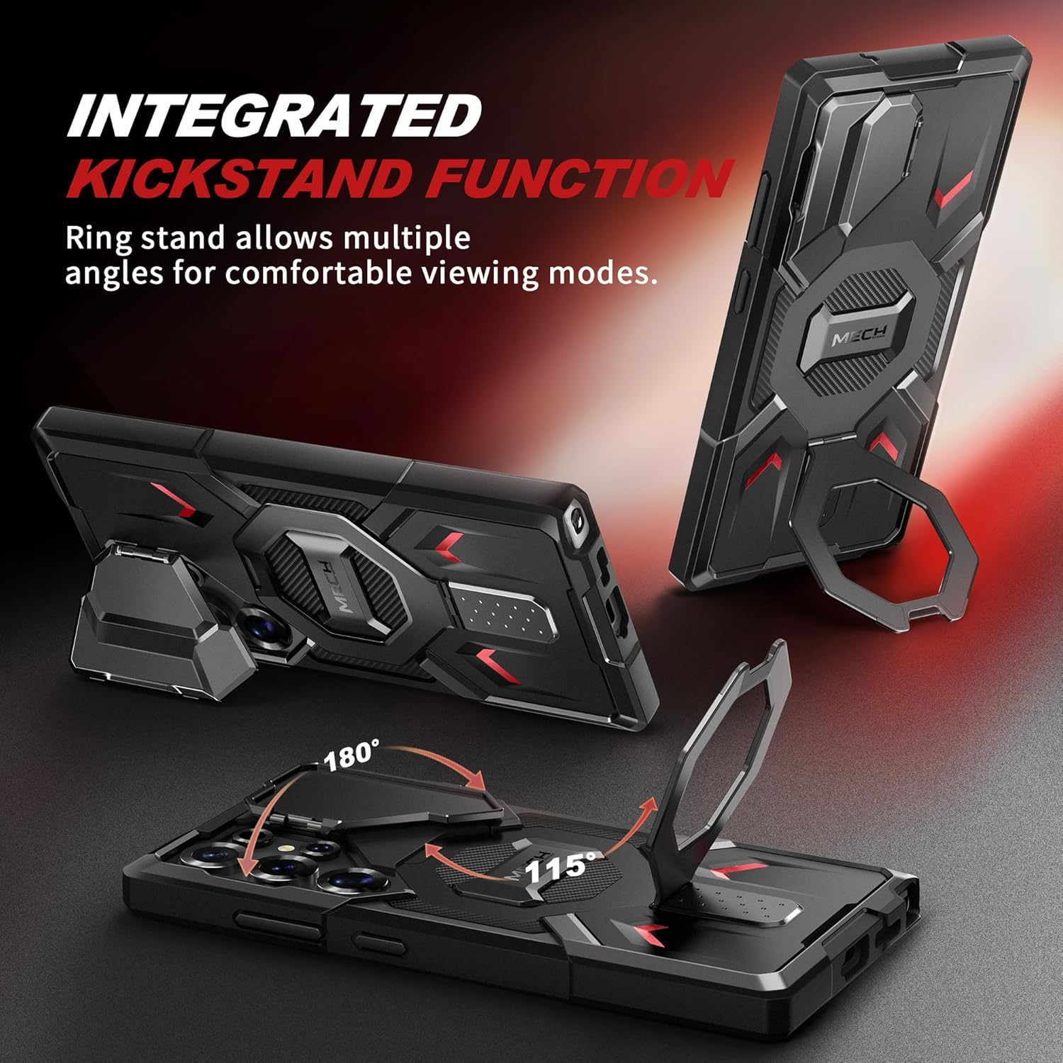 TONGATE Magnetic Stand for Samsung Galaxy S25 Ultra Case with Privacy Screen Protector, [Compatible with Magsafe] [Military Drop Protection] S25 Ultra Case with Camera Cover & Belt Clip, Black Privacy image number 6