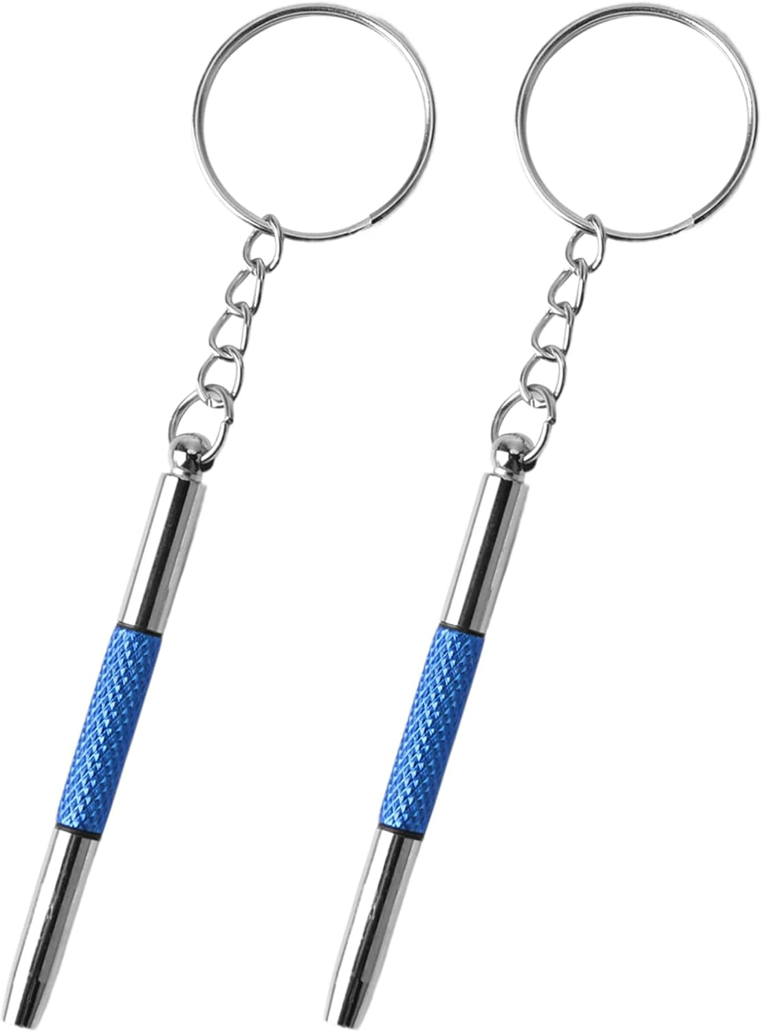 2 Pcs Precision Screwdriver Eyeglass Repair Kit, 3-In-1 Mini Screwdriver Set with Keyring for Glasses, Watches, Electronics & Small Devices, Compact & Portable (Blue) image number 4